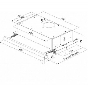 ESTY ÇİFT MOTOR BEYAZ ASPİRATÖR+KARBON FİLTRE BACASIZ KULLANIM