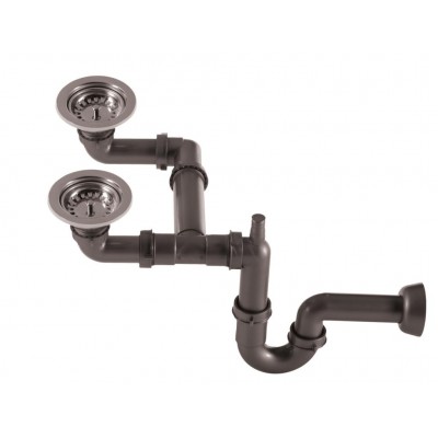 EVYE SİFON TAKIMI 2 GÖZ TAŞMASIZ