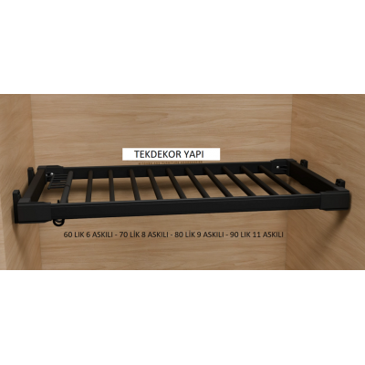 RAYLI PANTOLONLUK KEMER KRAVAT ASKILI 60 CM DOLAP UYUMLU