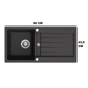 TEKA KEA 45BTG TE GRANİT EVYE SİYAH RENK 86X43,5 KUMANDALI SİFON