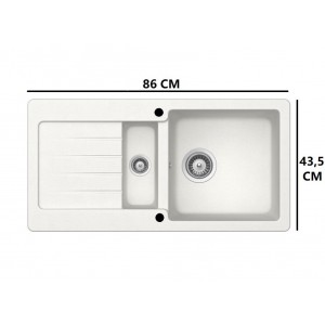 TEKA TE GRANİT BEYAZ EVYE KEA 60 BTG KISA 1,5 GÖZ 86X43,5 ÖLÇÜ